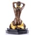 Női akt arany színű lepellel - erotikus bronz szobor márványtalpon képe